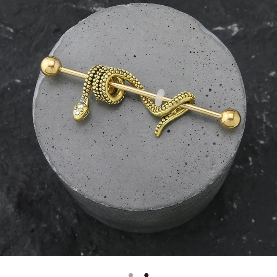 Gold Snake Barbell Piercing Gold Snake Barbell Piercing
